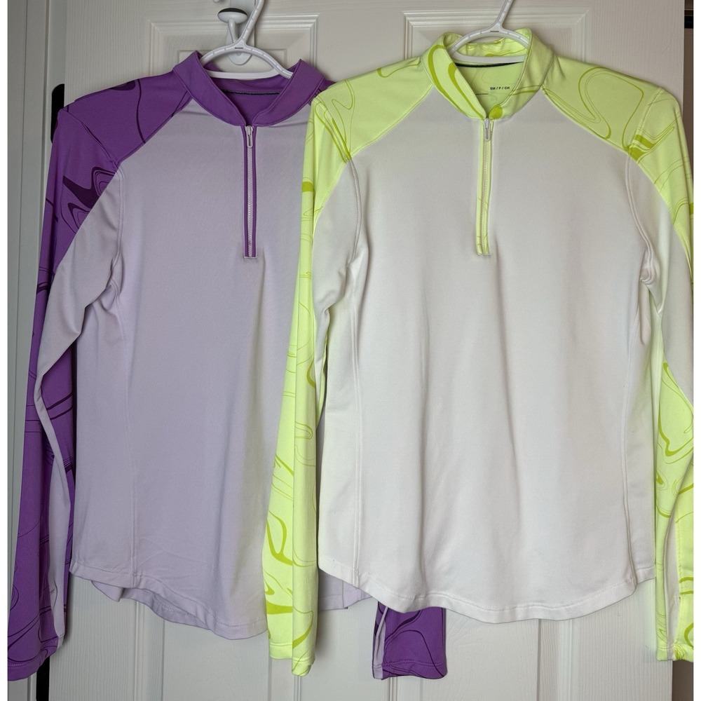 Lot 2 Under Armour Womens Golf Tops 1/4 Zip Long Sleeve HeatGear Athletic Size S